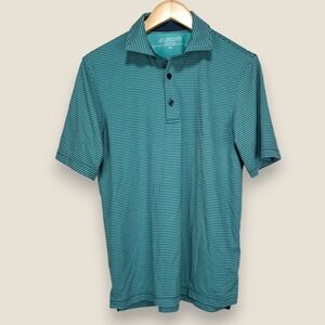 Vineyard Vines x Jim Nantz Performance Polo Shirt Men Green Stretch Wicking Golf